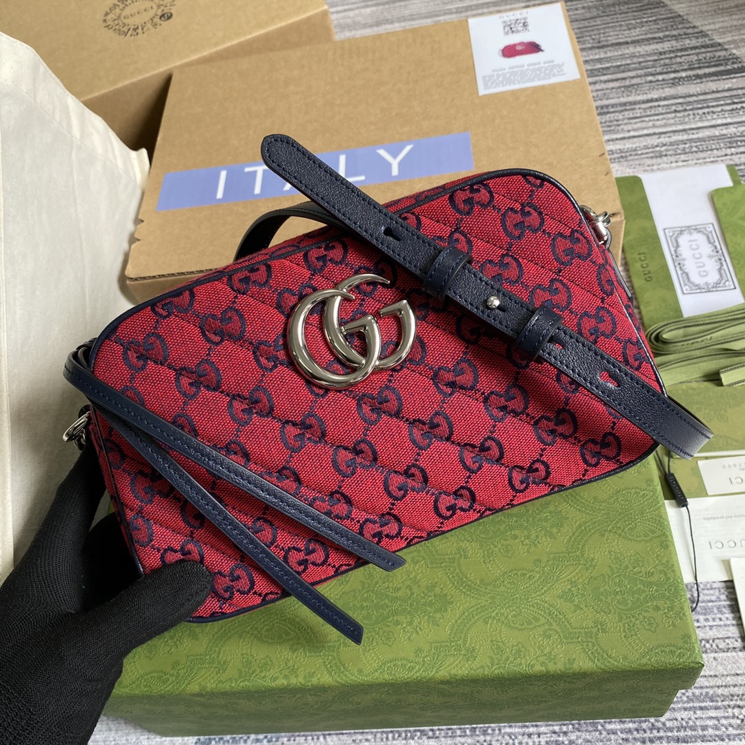 Gucci GG Marmont Multicolor Small Shoulder Bag 447632 Red